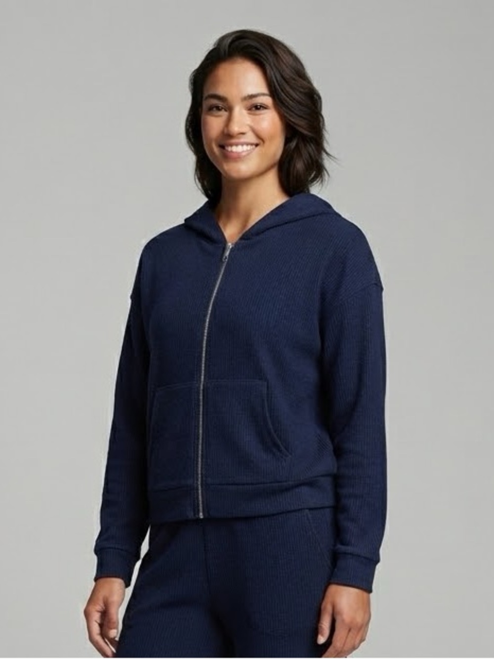 Vine & Valley Zip Up Ribbed Sweatshirt W/socks Small
